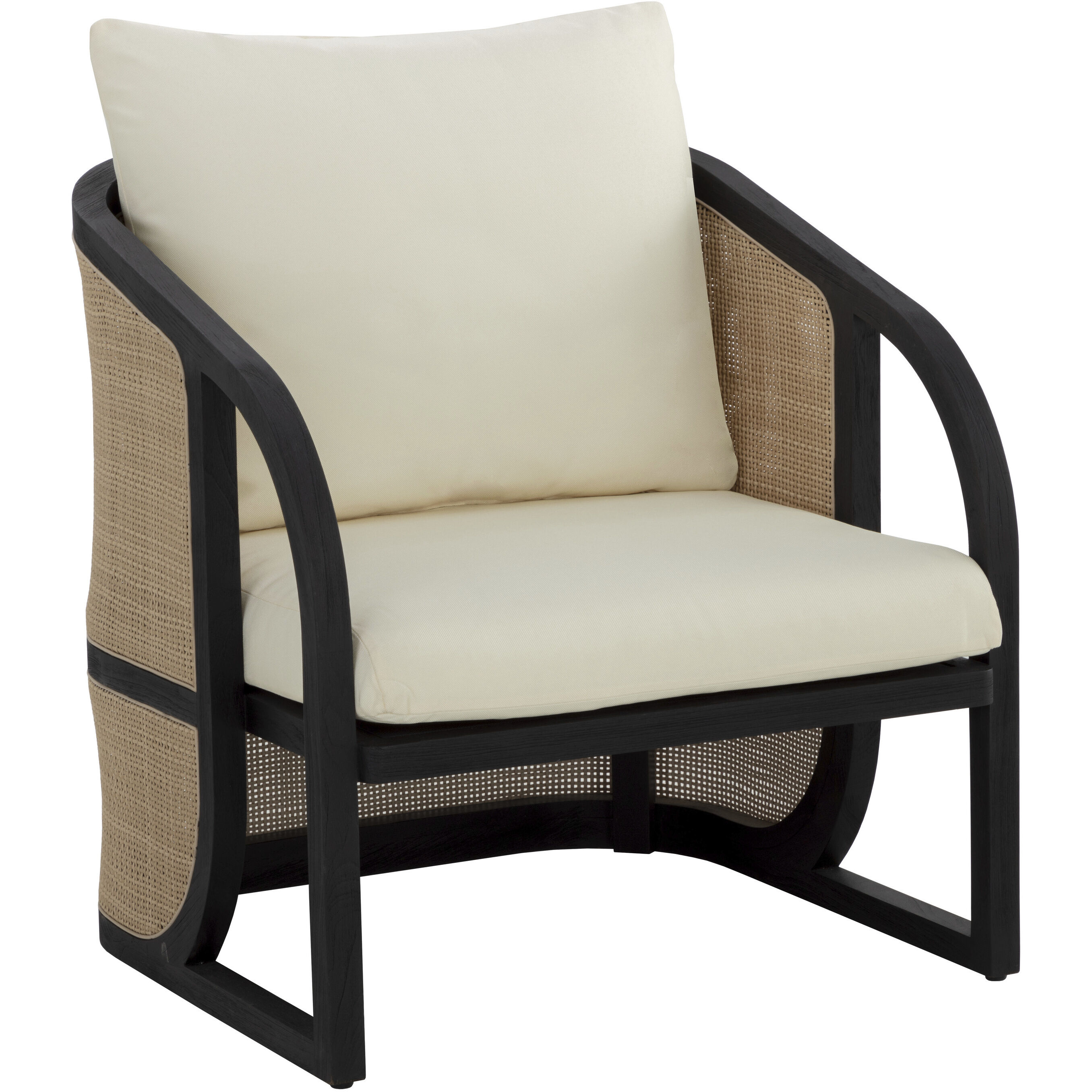 Palermo Charcoal / Stinson Cream Outdoor Lounge Chair
